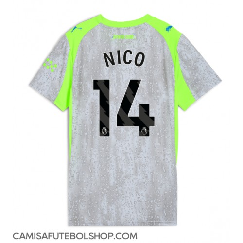 Camisa de time de futebol Manchester City Nico Gonzalez #14 Replicas 3º Equipamento Feminina 2025-26 Manga Curta